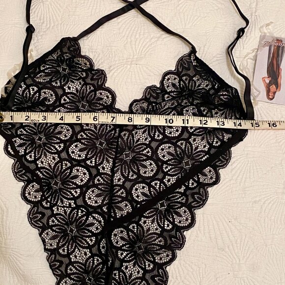 Black Sheer stretchy teddy NEW and sheer Skirt - Picture 4 of 10